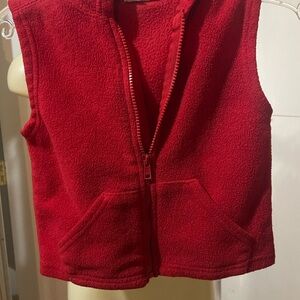 Old Navy Red Fleece Vest EUC